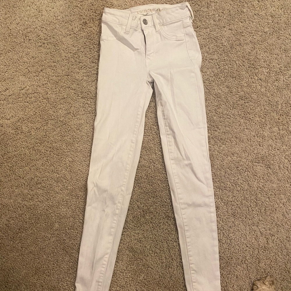 American Eagle white skinny jeans
